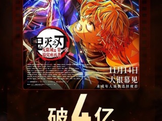 刷新内地影史纪录 《鬼灭之刃：无限城篇》上映5天票房破4亿 ！
