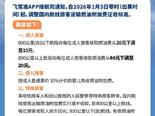 春节买机票便宜啦！国内航线旅客燃油附加费 元旦后下调 ！