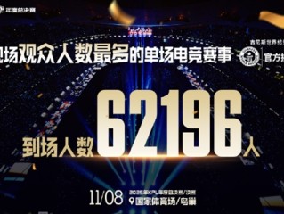 《王者荣耀》鸟巢单场电竞赛事到场62196人 获吉尼斯世界纪录 !