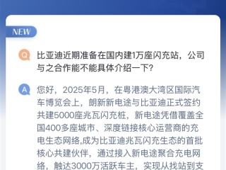 1万个桩打底！比亚迪又有5000个闪充桩确认 ！