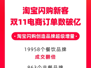 你下单没！淘宝闪购成双11超级增量：新用户电商订单破亿 !