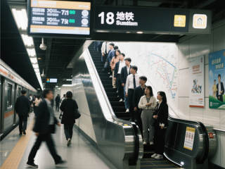 北京地铁扶梯新增黄色脚印标识：不再提倡“左行右立” 平衡站立更安全 !