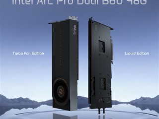 铭瑄首秀水冷版Intel锐炫Pro Dual B60专业显卡：双GPU 48GB显存 居然单插槽 ！