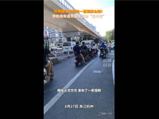 网友被杭州非机动车道秩序感惊到了：大家素质可太高了 !