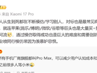 小米潘九堂：模仿是创新基础 没有哪家企业只靠模仿可取得成功 ！