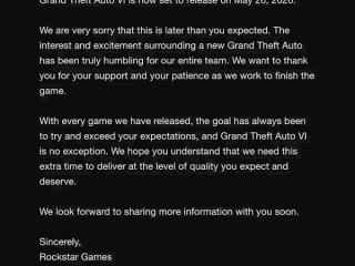 老玩家跳脚！《GTA6》官宣跳票！延期至2026年5月26日发售 !