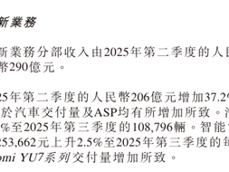 首次实现单季盈利！小米汽车Q3交付破10万台 平均售价260053元 ！