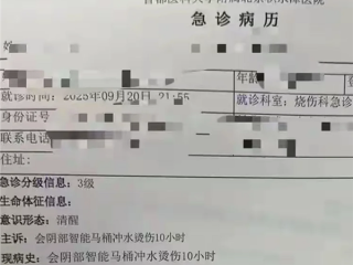 智能马桶喷出开水女子私处被烫伤：具体原因待检修 !