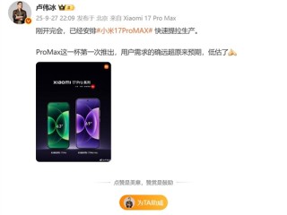 小米第一次推出Pro Max机型就卖爆 卢伟冰：需求远超预期 低估了 !