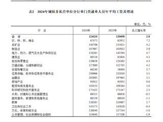 涨了！2024年城镇单位就业人员年平均工资公布 ！