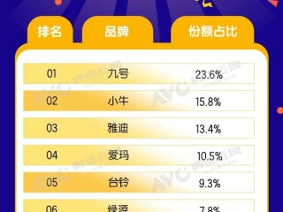 2025线上电动车排名出炉：九号第一、小牛第二 !